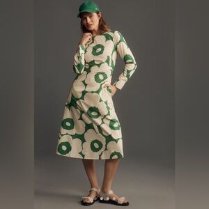 Marimekko Katse Unikko Midi Dress Green Large Anthropologie